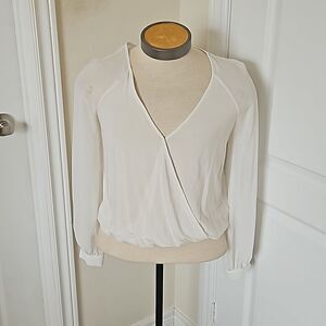 Marciano Women's Puff Sleeves With Elastic Waistband Size Small Off White